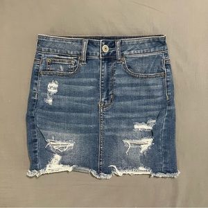 AE - High-Waisted Mini Jean Skirt
